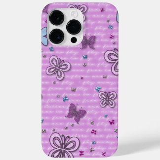 Funda Para iPhone 14 Pro Max De Case-Mate Patrón de mariposa rosada