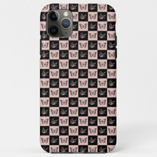 Funda Para iPhone 11 Pro Max Patrón de mariposa rosada y negra