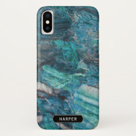 Funda Para iPhone X Patrón de mármol abstracto de Guay con nombre