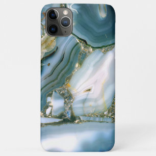 Funda Para iPhone 11 Pro Max Patrón de mármol azul elegante y hermoso