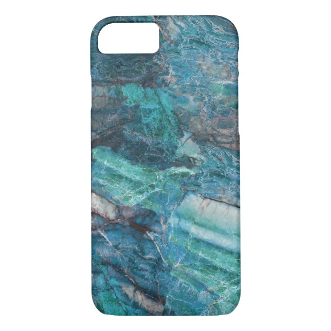 Funda De Case-Mate Para iPhone Patrón de mármol de abstración azul profundo (Reverso)
