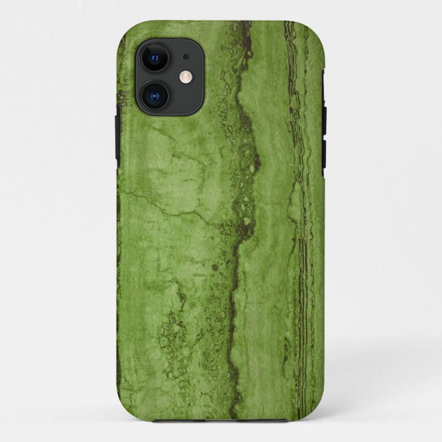 Funda De Case-Mate Para iPhone Patrón de mármol de granito abstracto verde (Reverso)