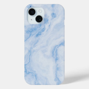 Funda Para iPhone 15 Patrón de mármol de piedra azul elegante