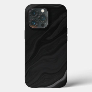 Funda Para iPhone 13 Pro Patrón de mármol de piedra negra elegante