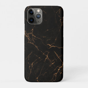 Funda Para iPhone 11 Pro Patrón de mármol de piedra negra elegante