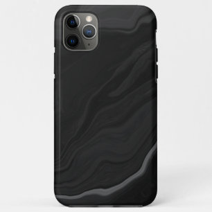 Funda Para iPhone 11 Pro Max Patrón de mármol de piedra negra elegante