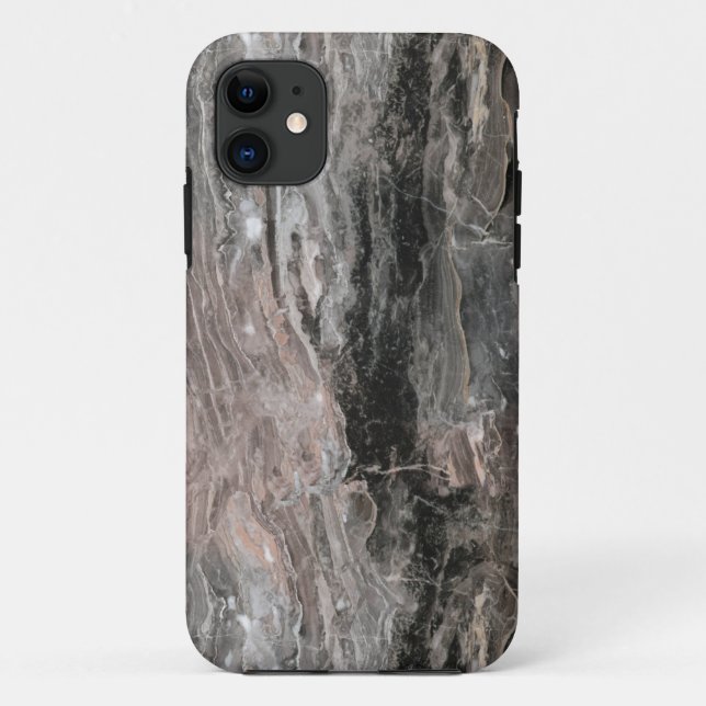 Funda De Case-Mate Para iPhone Patrón De Mármol Gris Oscuro Y Luminoso (Reverso)