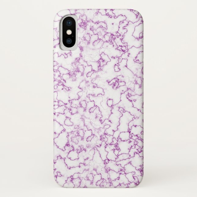 Funda De Case-Mate Para iPhone Patrón de mármol púrpura (Reverso)