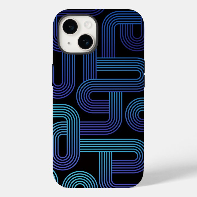 Funda De Case-Mate Para iPhone Patrón de Maze azul púrpura de resumen moderno div (Reverso )