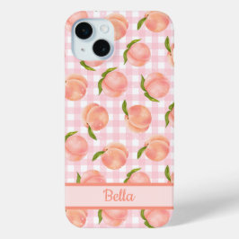 Funda Para iPhone 15 Mini Patrón de melocotón de verano dulce