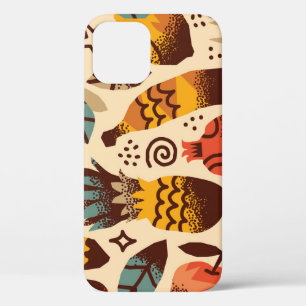 Funda Para iPhone 12 Patrón de mezcla de fruta tropical colorido