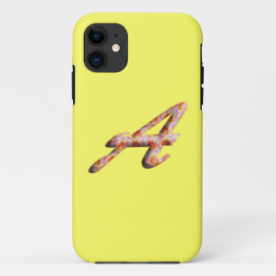 Patrón de Monograma A en Rosas para Funda de Iphon