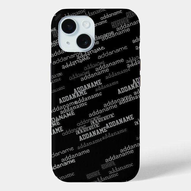 Funda De Case-Mate Para iPhone Patrón de monograma de nombres (Reverso )