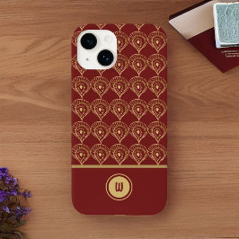 Funda Para iPhone 14 De Case-Mate Patrón de monograma del Boho de Oro y Óxido
