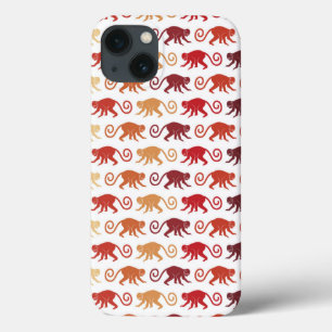 Funda Para iPhone 13 Patrón de monos rojos