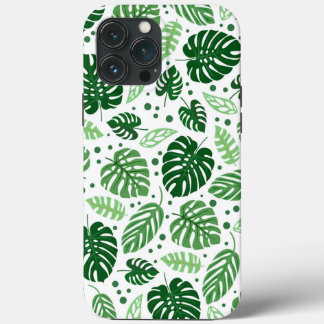 Funda Para iPhone 13 Pro Max Patrón de Monstera Verde