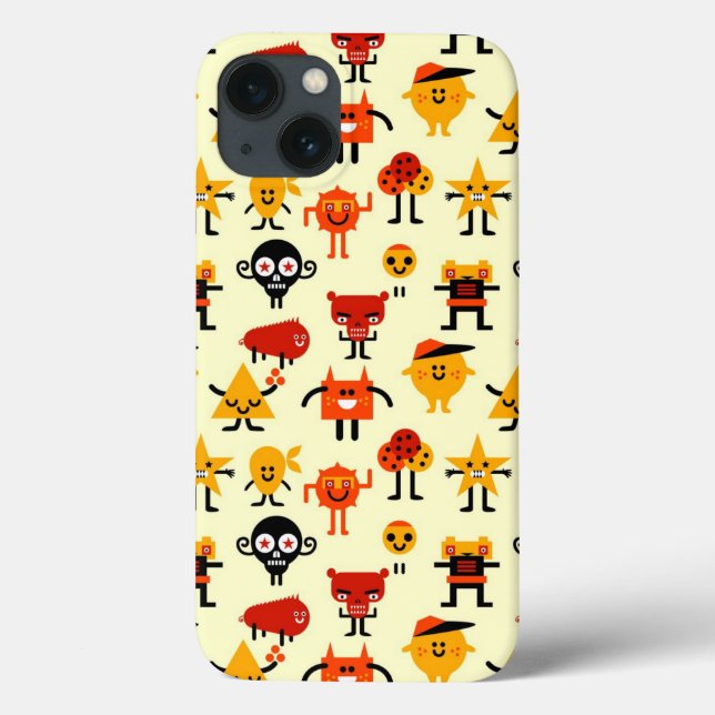 Funda De Case-Mate Para iPhone Patrón de monstruos divertidos (Reverso)