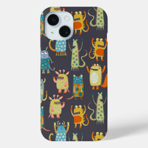 Funda Para iPhone 15 Patrón de Monstruos divertidos