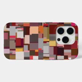Funda Para iPhone 15 Pro Patrón de mosaico abstracto de patchwork geométric