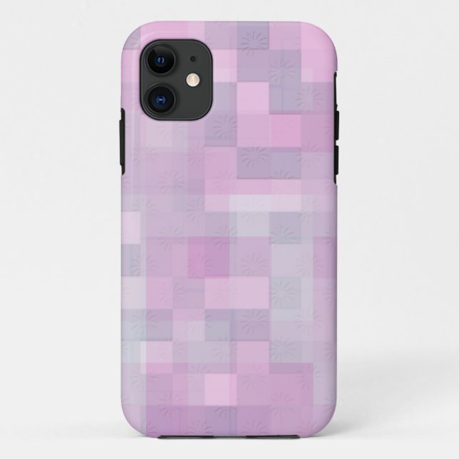 Funda De Case-Mate Para iPhone Patrón de mosaico abstracto rosa blanco gris (Reverso)