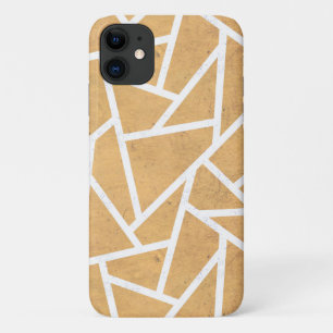 Funda Para iPhone 11 Patrón de mosaico amarillo y blanco