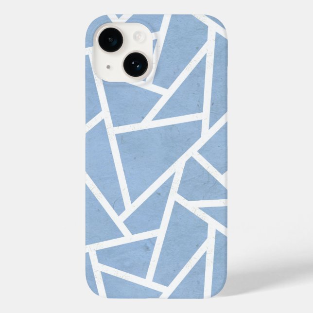 Funda De Case-Mate Para iPhone Patrón de mosaico azul pálido y blanco (Reverso )
