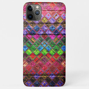 Funda Para iPhone 11 Pro Max Patrón de mosaico colorido con aspecto de madera
