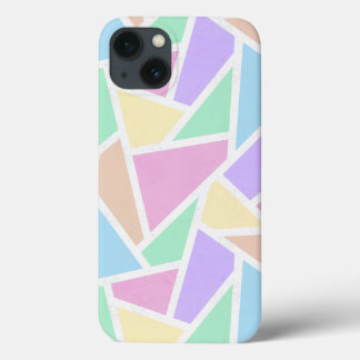 Funda Para iPhone 13 Patrón de mosaico de arcoiris pastel Funda-Mate iP