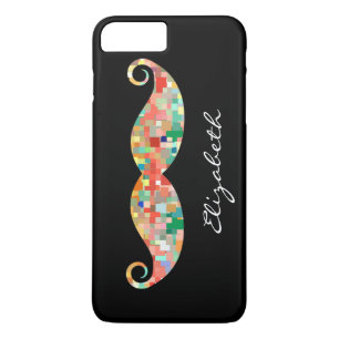 Funda Para iPhone 8 Plus/7 Plus Patrón de mosaico de Mustache gracioso