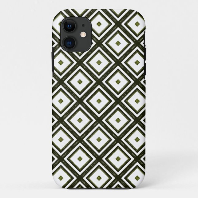 Funda De Case-Mate Para iPhone Patrón de mosaico geométrico retro moderno (Reverso)