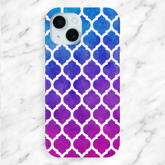 Funda De Case-Mate Para iPhone Patrón de mosaico marroquí blanco y arcoiris (Subido por el creador)
