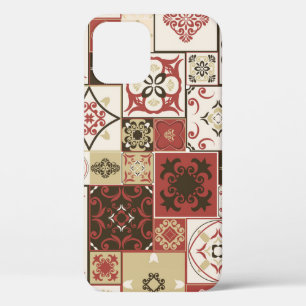 Funda Para iPhone 12 Patrón de mosaico marroquí de Marsala de moda
