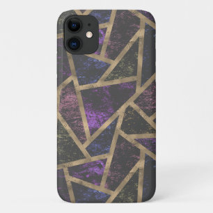 Funda Para iPhone 11 Patrón de mosaico púrpura y dorado