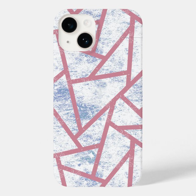 Funda De Case-Mate Para iPhone Patrón de mosaico rosa y azul (Reverso )
