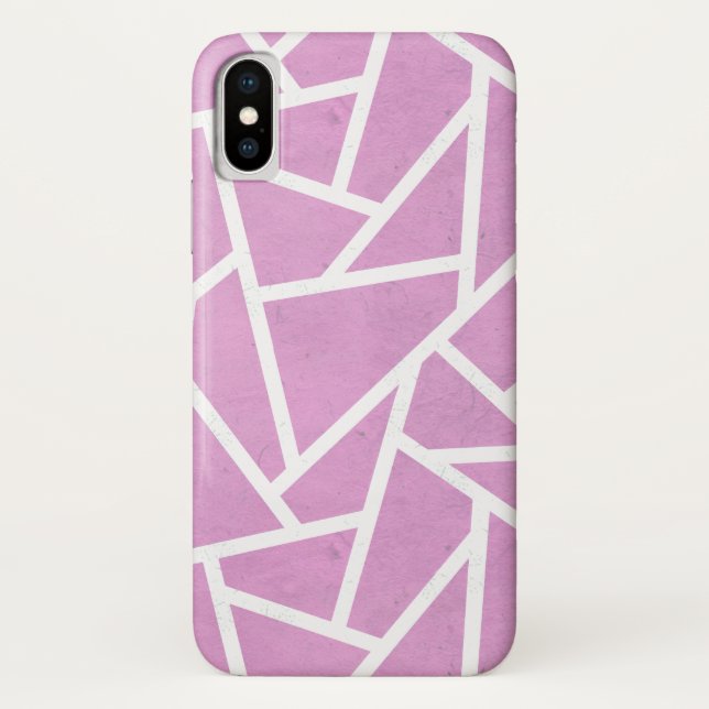 Funda De Case-Mate Para iPhone Patrón de mosaico rosa y blanco (Reverso)