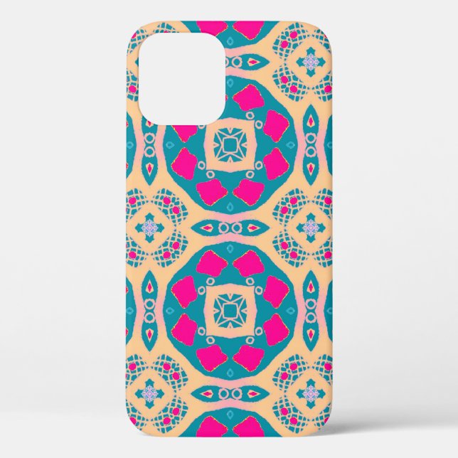 Funda De Case-Mate Para iPhone Patrón de mosaico tradicional, peruano (Reverso )