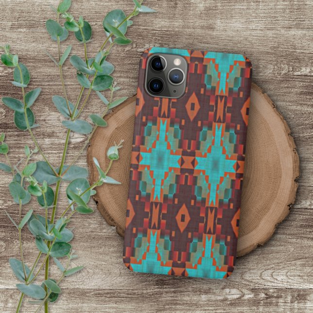 Funda De Case-Mate Para iPhone Patrón de mosaico tribal rojo del Naranja Verde az (Subido por el creador)
