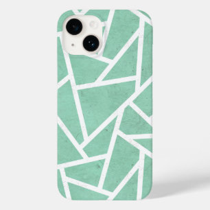 Funda Para iPhone 14 De Case-Mate Patrón de mosaico verde menta y blanco