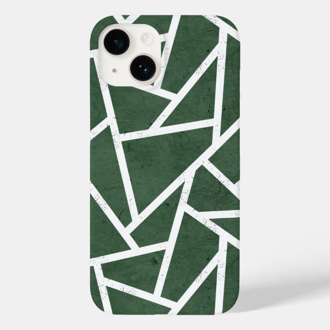 Funda De Case-Mate Para iPhone Patrón de mosaico verde y blanco (Reverso )