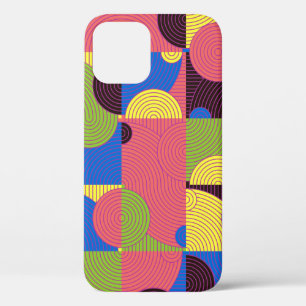 Funda Para iPhone 12 Patrón de mosaicos antiguos retro de los años 60