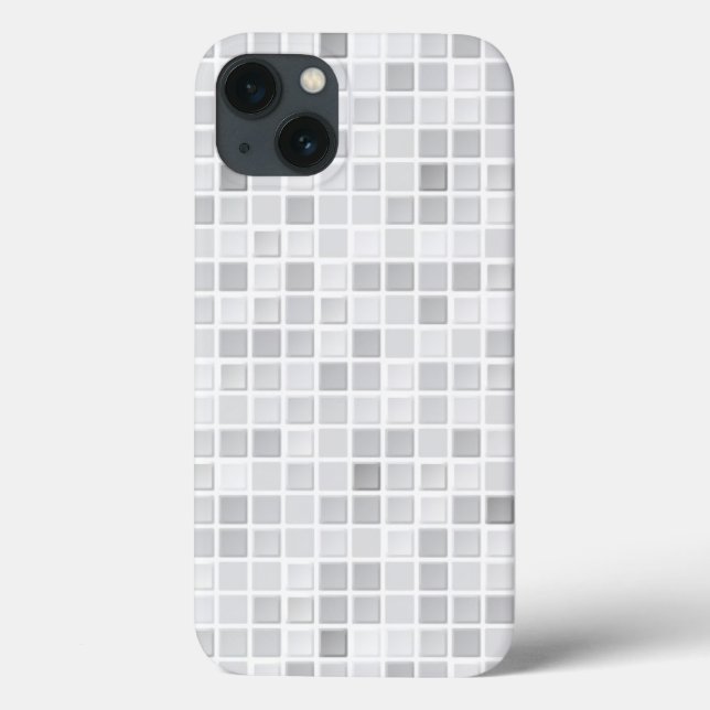 Funda De Case-Mate Para iPhone Patrón de mosaicos grises (Reverso)