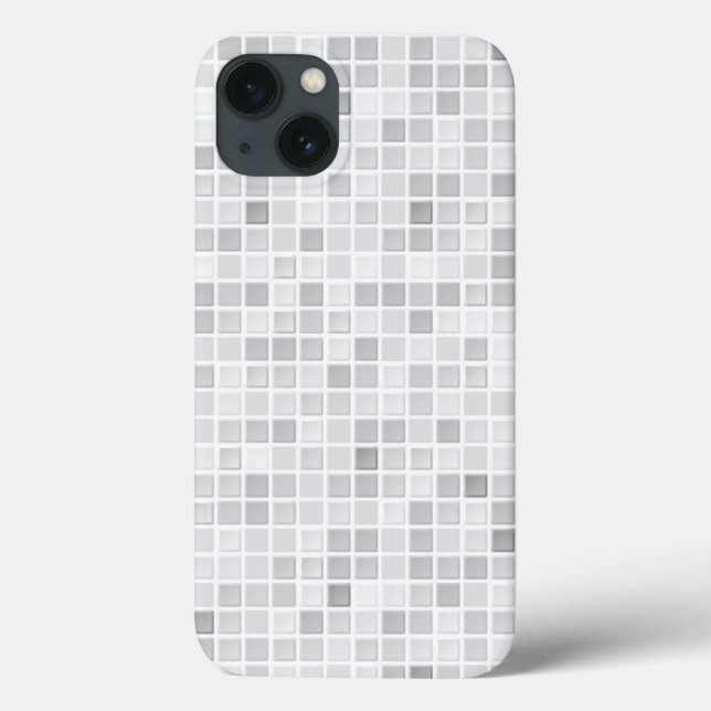 Funda De Case-Mate Para iPhone Patrón de mosaicos grises (Reverso)