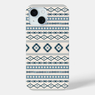 Funda Para iPhone 15 Patrón de motivos mixtos Aztec Blues Cream
