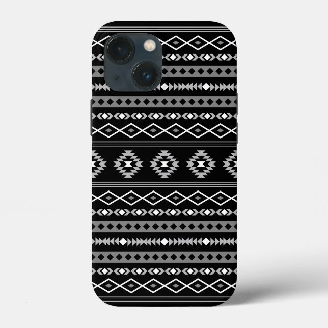 Funda De Case-Mate Para iPhone Patrón de motivos mixtos azteca blanco gris negro (Reverso )