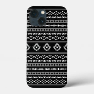Funda Para iPhone 13 Mini Patrón de motivos mixtos azteca blanco gris negro