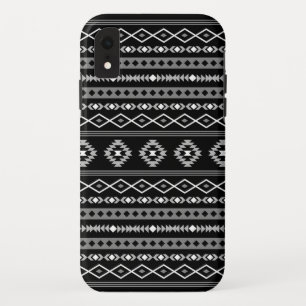 Funda Para iPhone XR Patrón de motivos mixtos azteca blanco gris negro