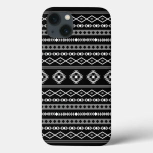 Funda Para iPhone 13 Patrón de motivos mixtos azteca blanco gris negro