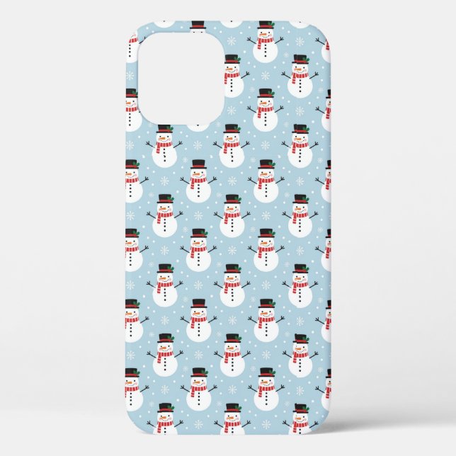 Funda De Case-Mate Para iPhone Patrón de muñeco de nieve (Reverso )