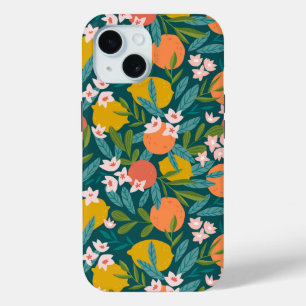Funda Para iPhone 15 Patrón de Naranja de cosecha de limón