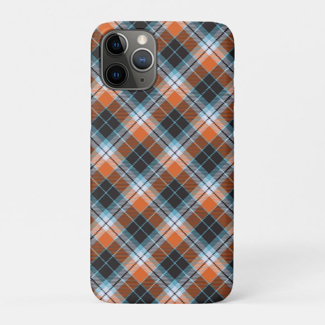Funda De Case-Mate Para iPhone Patrón de Naranja de otoño con placa azul (Reverso)